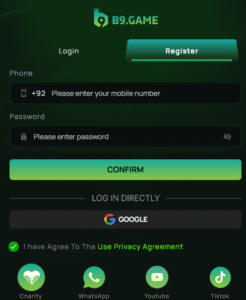 Install B9 Game and Register